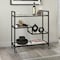 Homeroots Black Steel And Glass Rolling Bar Cart 530449 - alternate 5