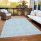 Homeroots 3' X 5' Sky Blue And Ivory Geometric Washable Indoor Outdoor Area Rug 610853 - alternate 9