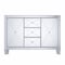 Homeroots 50in Silver Wood and Glass Three Drawer Credenza with Two Doors 401707 - alternate 1