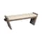 Homeroots 14in Cream and Brown Upholstered Linen Blend Bench 376177 - alternate 5