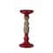 Homeroots Set of Three Red And Natural Ornate Resin Tabletop Pillar Candle Holders, 3PK 516457 - alternate 3