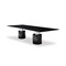 Homeroots 180" Black Marble Double Pedestal Base Dining Table 488517 - alternate 3