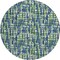 Homeroots 8' Navy Blue Green And Ivory Round Abstract Washable Indoor Outdoor Area Rug 602577 - alternate 5