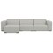 Homeroots 122" Gray Fabric Modular Sofa With Brown Legs 641015 - alternate 1