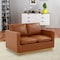 Leisuremod Nervo Upholstered Leather Loveseat with Gold Frame, Cognac Tan NS55BR-L - alternate 7