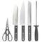 Martha Stewart Everyday 14 Piece Stainless Steel Cutlery and Wood Block Set in Grey 120050.14 - alternate 6