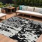 Homeroots 9' X 12' Black And Ivory Abstract Washable Indoor Outdoor Area Rug 613330 - alternate 1