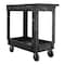 Rubbermaid Commercial Structural Foam Utility Cart with Deep Lipped Plastic Shelves, Flat, 2 Shelves, 300 lbs FG9T6600BLA - alternate 3