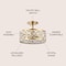 Jonathan Y Leila 3-Light 13.25" Iron/Crystal Modern Glam LED Flush Mount, Gold JYL9071A - alternate 7