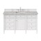 James Martin Vanities Brittany 60'' S Vanity, Bright White w/ Victorian Sil Silestone Top w/FreePower Wireless Charger 655-V60S-BW-FVSL - alternate 1