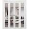Sartodoors Sliding Closet Double Bi-fold Doors, Lucia 2166 White Silk with Clear Glass, Sturdy Tracks Molding LUCIA2166DBF-BEM-96 x 96 (4* 24x96) - alternate 1
