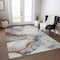 Homeroots 8' X 10' Beige And Blue Abstract Washable Indoor Outdoor Area Rug 617863 - alternate 3