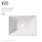 Vigo Vinca Modern White Matte Stone 18 in. L x 14 in. W x 5 in. H Rectangular Vessel Bathroom Sink VG04007 - alternate 4