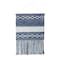 Homeroots 26" X 51" Denim Blue And White Geometric Cotton Macrame Hanging Tapestry 548330 - alternate 1