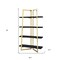 Homeroots 69" Black Stainless Steel and Wood Four Tier Etagere Bookcase 544730 - alternate 6