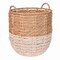 Happimess Laurel 19.49in Bohemian Hand-Woven Abaca Hamper Basket with Handles, Natural/White BSK1003E - alternate 5