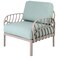 Homeroots 31" Gray Heavy Duty Plastic Outdoor Armchair With Sea Green Cushion 565277 - alternate 1