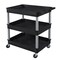Luxor Utility Cart with Deep Lipped Plastic Shelves, 400 lb Load Capacity, 3 Shelves, 32 in L, 24 in W BKTC111GY - alternate 6