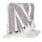 Homeroots 50" X 60" Charcoal Woven Cotton Striped Throw Blanket with Tassels 548931 - alternate 1