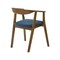 Armen Living Santana Wood Dining Chair in Walnut Finish with Blue Fabric - Set of 2 LCSACHWABLU - alternate 4