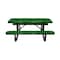 Leisure Craft 6' Standard Picnic Table, Perforated Metal, Portable, Green T6XPP-PERF-GREEN - alternate 5