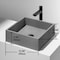 Vigo Alhambra Gothic Gray Concreto Stone 15 in. L x 15 in. W x 5 in. H Square Vessel Bathroom Sink VG04068 - alternate 5