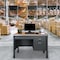 Regency Mesa Steel Single Pedestal Teacher's Office Desk with Center Drawer 48'' x 30'', Medium Oak 66348SPCDMO - alternate 6