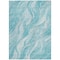 Homeroots 9' X 12' Teal Blue Aqua And Ivory Abstract Washable Indoor Outdoor Area Rug 583002 - alternate 5