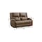 Homeroots 62in Brown Faux Leather Manual Reclining Loveseat With Storage and Toss Pillows 721195 - alternate 3