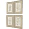 Homeroots Set Of Four Botanical Plants Gold Framed Print Wall Art, 4PK 525472 - alternate 3