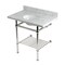 Kingston Brass 36-Inch Carrara Marble Console Sink with Brass Legs and Shelf, 8-Inch, 3-Hole KVPB36MBB6 - alternate 1