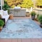 Homeroots 10' X 14' Turquoise Denim Blue And Gray Abstract Washable Indoor Outdoor Area Rug 630818 - alternate 5