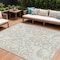 Homeroots 10' X 14' Ivory And Beige Damask Washable Indoor Outdoor Area Rug 614442 - alternate 1