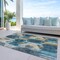Homeroots 5' X 8' Teal Blue Gold And Silver Geometric Washable Indoor Outdoor Area Rug 618758 - alternate 9