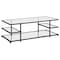 Homeroots 54" Black Glass And Steel Coffee Table With Three Shelves 522000 - alternate 1