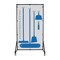 5S Supplies Housekeeping Shadow Board Broom Station V11, Gray / Blue, Kit + Stand HSB-V11-GRAY/BLUE-KIT-STAND - alternate 1