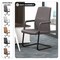 Leisuremod Evander Office Chair in Upholstered Leather and Iron Frame, Grey EGO23GRL - alternate 3