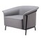 Homeroots 35" Slate Gray And Black Faux Leather Arm Chair 556472 - alternate 8
