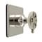 Kingston Brass Single-Handle Three-Way Diverter Valve with Square Trim Kit, Polished Nickel KS3046RX - alternate 1
