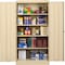 Tennsco Shelving Storage Cabinet, 72 in H, 36 in W, 18 in D, Swing, Keyed, Champagne/Putty, 4 Shelves 7218PY - alternate 1