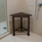 Homeroots 17" Dark Brown Teak Corner Shower Bench 383338 - alternate 6