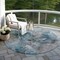 Homeroots 8' Teal Blue And Navy Blue Round Abstract Washable Indoor Outdoor Area Rug 581775 - alternate 7