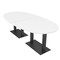 Skutchi Designs Boval Conference Table With Power Unit, 48 in W, 96 in L, White HAR-BOVL-48X96-DOU.BK-W960-NA - alternate 1