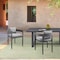Armen Living Menorca Outdoor Patio Dining Chairs in Aluminum with Gray Cushions - Set of 2 LCMQCHGR - alternate 6