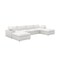 Homeroots 160" White Linen Blend Modular Sofa With Ottoman And Storage 714564 - alternate 6
