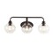 Jonathan Y Sandrine 26.25" 3-Light Iron/Seeded Glass Cottage Rustic LED Vanity Light, Oil Rubbed Bronze JYL7528A - alternate 1
