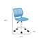 Homeroots Blue and White Adjustable Height Swivel Rolling Office Chair 568061 - alternate 5