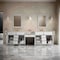James Martin Vanities Bellshire 120" Dual Vanity Set w/24" Make-Up Counter, Bright White w/3 cm Ethereal Noctis Silestone 660-VMC120-BW-FENC - alternate 4