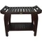 Homeroots 23" X 30" Dark Brown Solid Wood Shower Bench 383316 - alternate 1