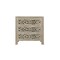 Homeroots 30" Gray Solid Wood Distressed Carved Floral One Drawer Nightstand 569580 - alternate 1
